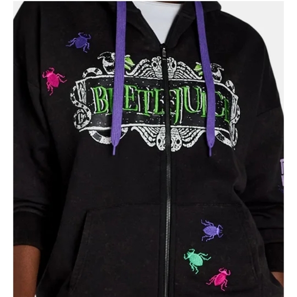Beetlejuice Tops - Beetlejuice Full Zipper Hoodie -XXS